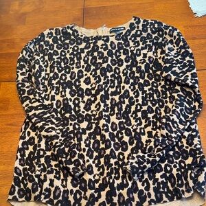 Cable & Gauge Leopard Print Sweater - Black and Tan